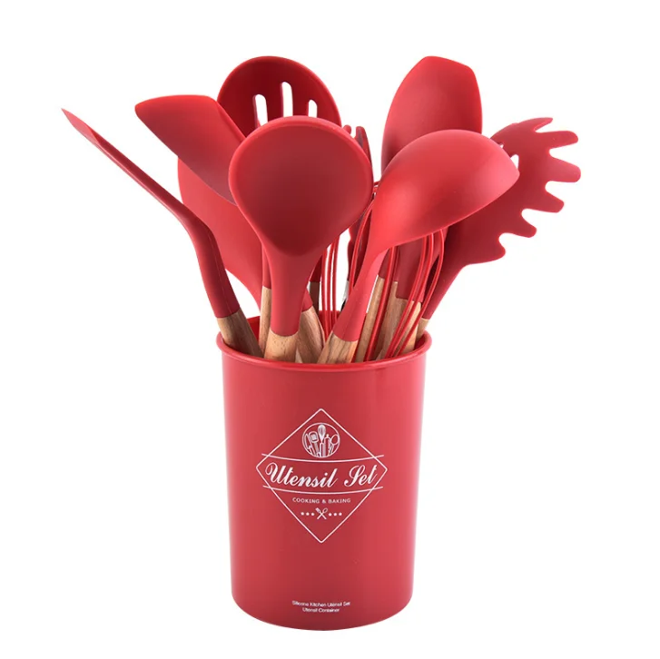 12 шт. набор силиконовых кухонных принадлежностей антипригарная лопата с