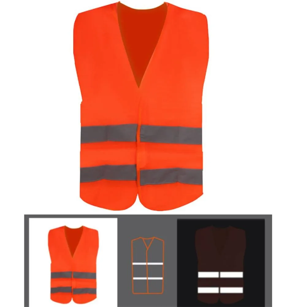 

4X Safety Traffic Vest Emergency Reflective Accident Vest Car Vest Orange Construction Protection Reminder Vest Jacket Coat