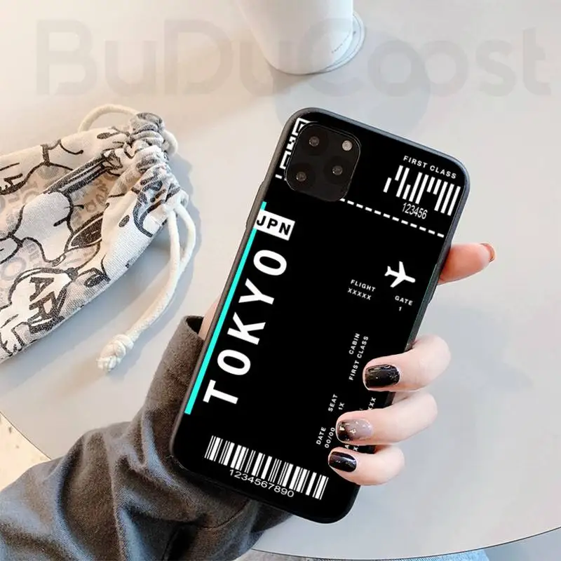 

Cute FIRST CLASS PLANE TICKET Phone Case for iPhone 8 7 6 6S Plus X 5S SE 2020 XR 11 12 Pro mini pro XS MAX TPU soft back cover