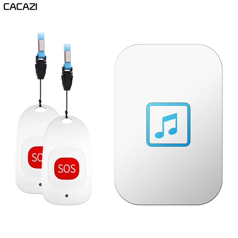 

Звонок-пейджер CACAZI беспроводной для дома, 80 м, водонепроницаемый