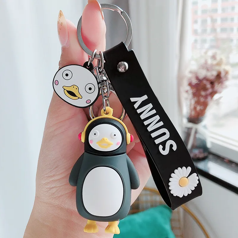 

2020 Creative Fashion Cute Penguin Keychains Bag Car Keychain Animal Pendant Figure Keyring Home Backbag Accessories Key Ring