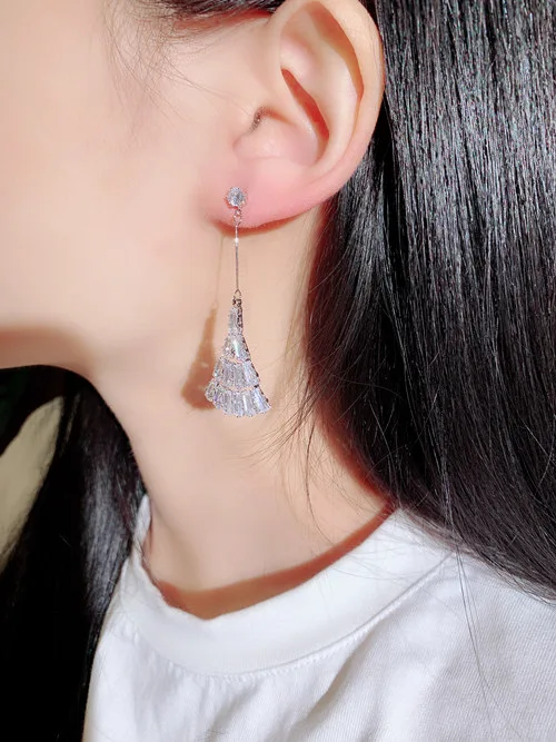 New Fashion Long Earrings For Women Korean Gold Color &amp Silver Rhinestone Dangle Female | Украшения и аксессуары