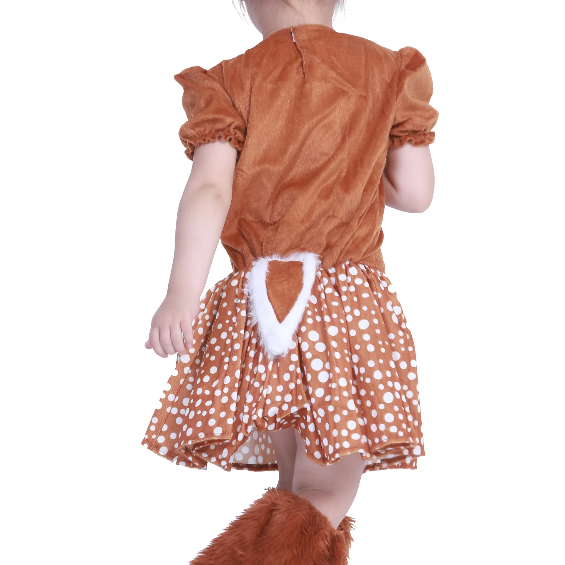 

Kids Animals Deer Dress Headwear Halloween Cosplay Costumes Girls Party Role Play Dresses Up Outfit Children Birthday Gift Suit