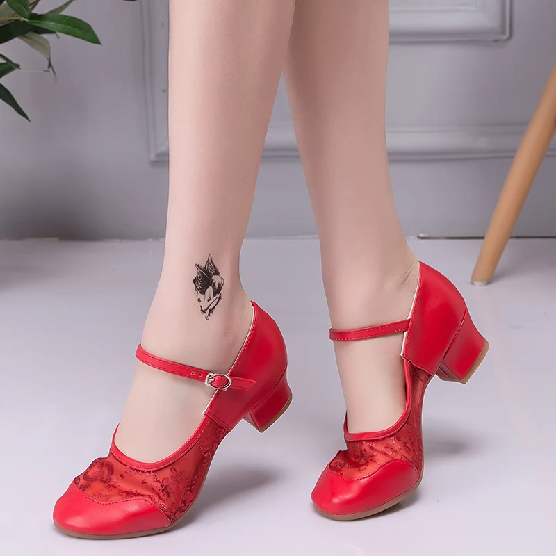 Туфли женские для латиноамериканских танцев профессиональные сетчатые дышащие