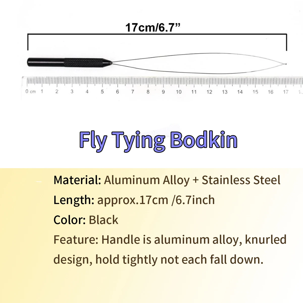 Wifreo fly tying tool bobbin threader with half hitch brass handle thread threading brass bodkin fly Fishing Tools