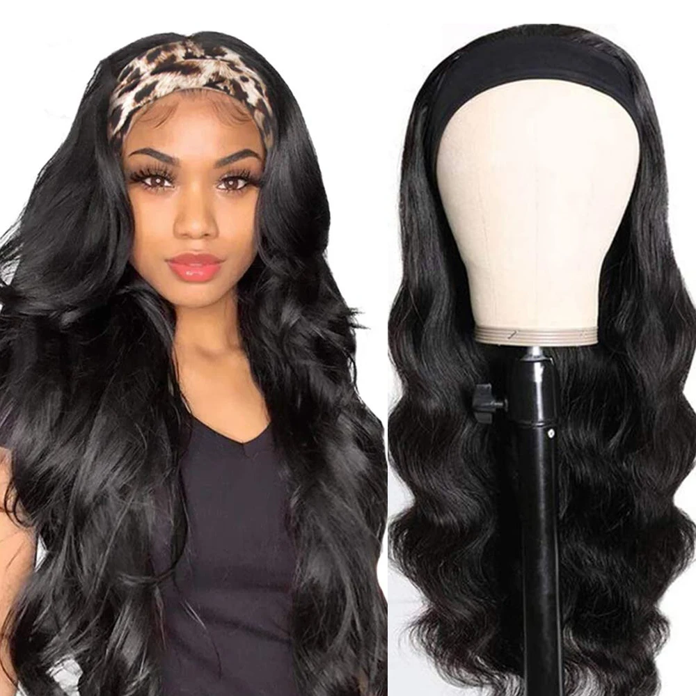 

Body Wave Headband Wig Human Hair Wigs For Black Women Brazilian Hair Wigs Headband Scarf Wig Glueless Cheap Headband Wigs
