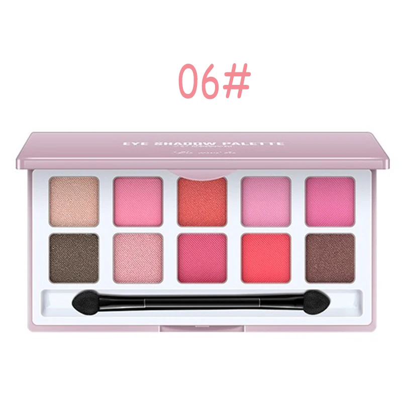 Матовый телесный 10 цветов блестящие тени для макияжа Pallete матовые тени для век Палитра мерцающие алмазные тени для век порошок пигмент TSLM1