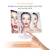 1x2x3x10x magnifying mirror led touch screen 22 light makeup mirror folding adjustable vanity mirror bedroom cosmetic mirrors