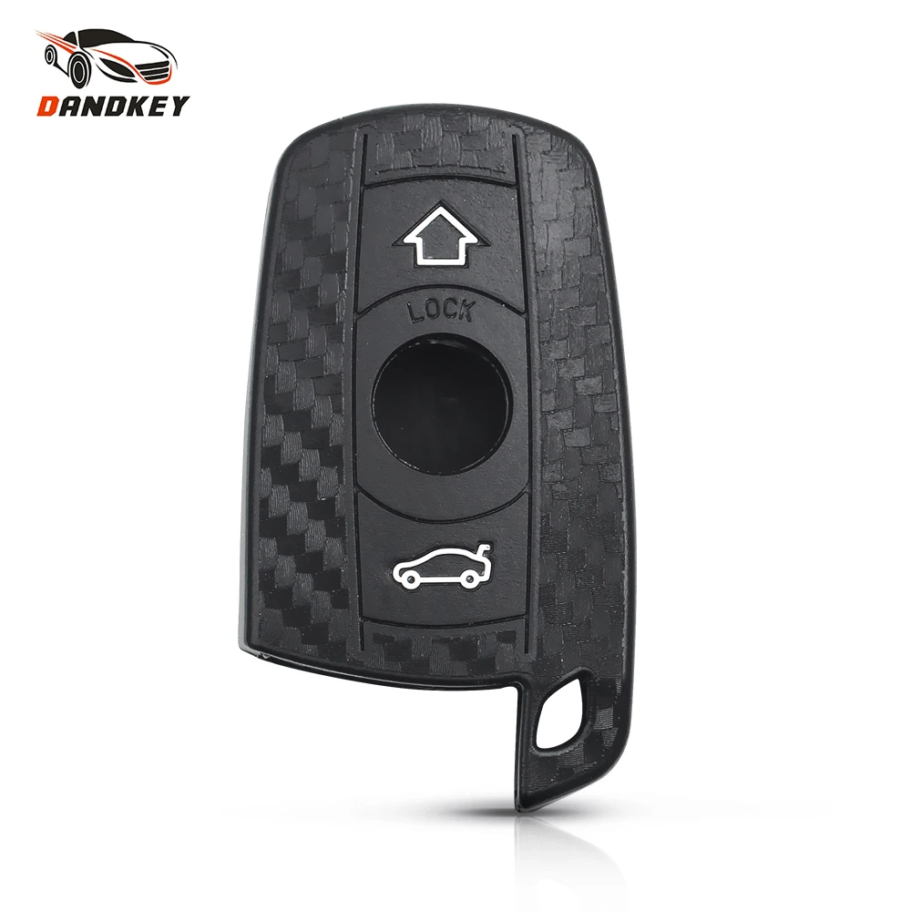 

Dandkey силиконовый чехол для ключей от машины брелок чехол из углеродного волокна для BMW E90 E60 E70 E87 3 5 6 серия M3 M5 X1 X5 X6 Z4