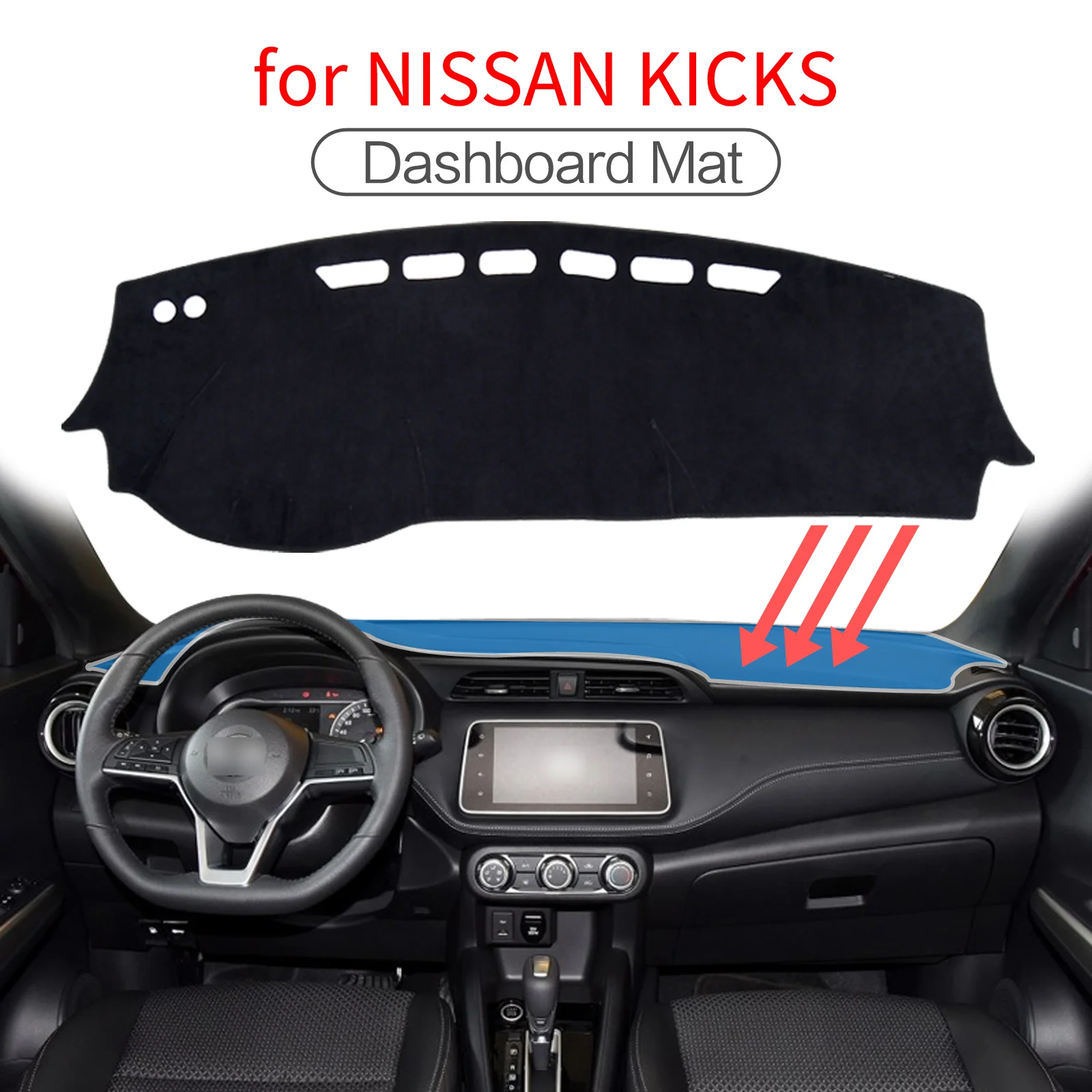 

for Nissan Kicks 2016 - 2021 2017 2018 2019 2020 P15 Anti-Slip Mat Dashboard Cover Pad Sunshade Car Dashmat Protective Carpet