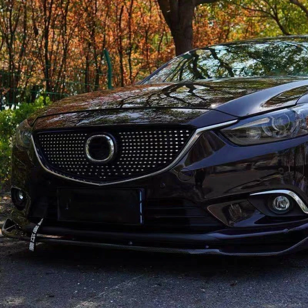 

Front Bumper Grille Grill For Mazda 6 Atenza 2014-2016 Car No Camera Hole Diamond Style Black Upper Hood Vent Mesh Replacement