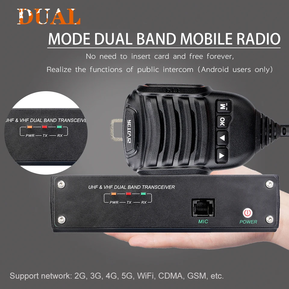 RETEVIS RT99 4G Bluetooth-compatible Mobile Radio UHF VHF Car Walkie Talkie 50W Full-featured APP Operate GPS Realtime Position