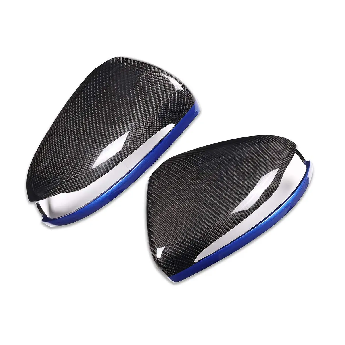 Карбоновое волокно синий край Замена боковой двери зеркало заднего вида крышка