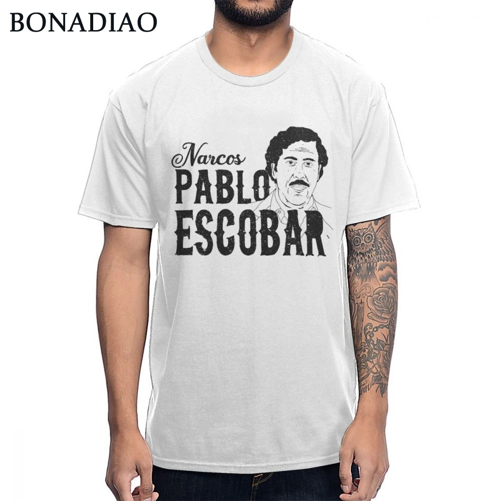 Мягкий тонкий человек плата о Пломо Pablo Escobar Удобная футболка с принтом хлопковая