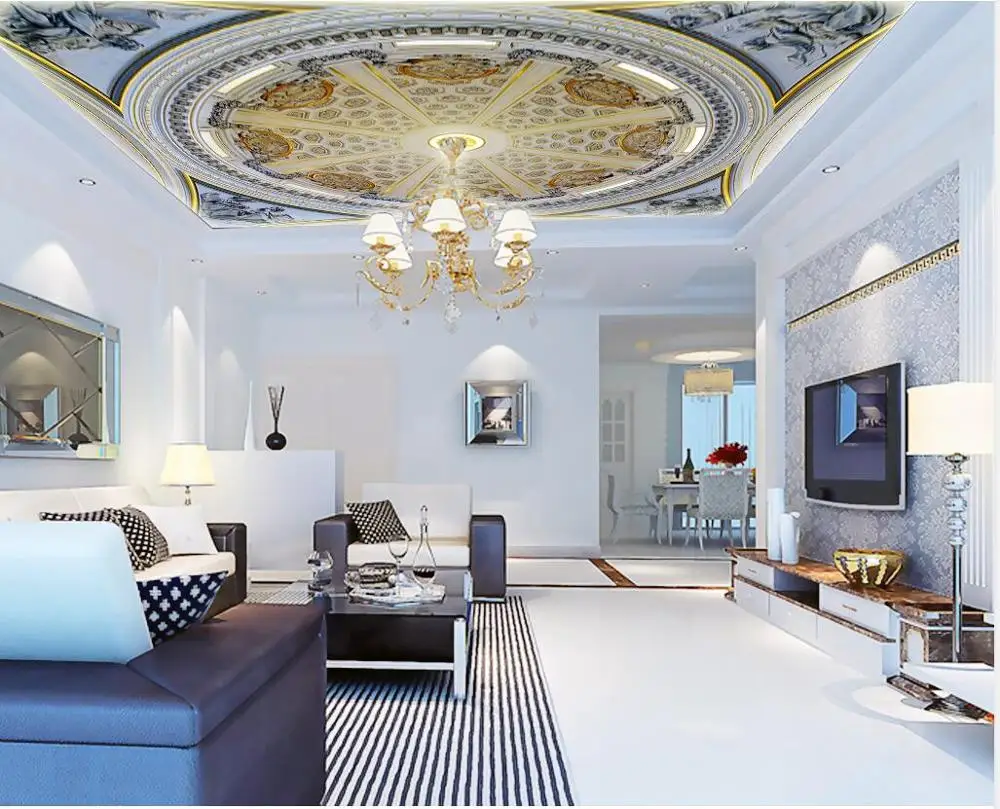 3D Европейский суд рельеф квадратные потолки живопись гостиная спальня обои