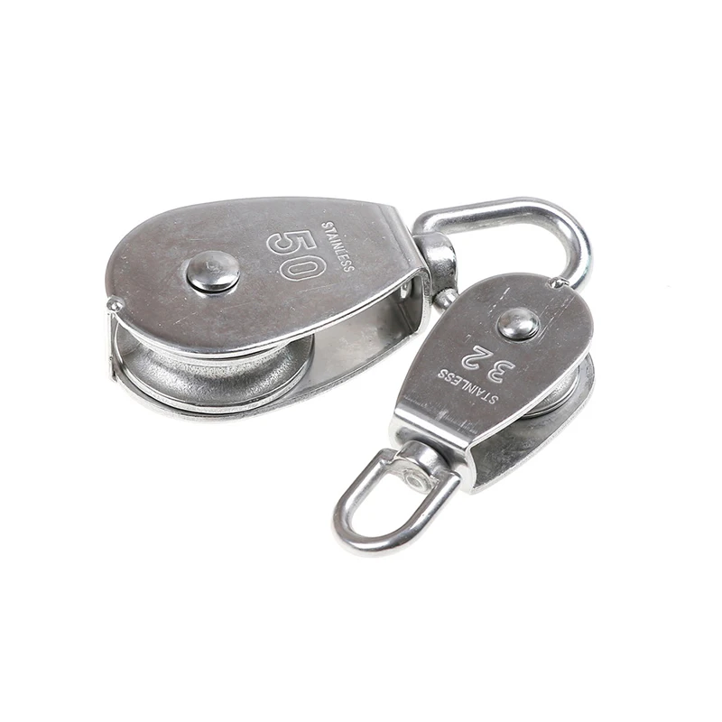 

1Pcs Stainless Steel 304 Single Wheel Swivel Rollers Block Loading M32/M50