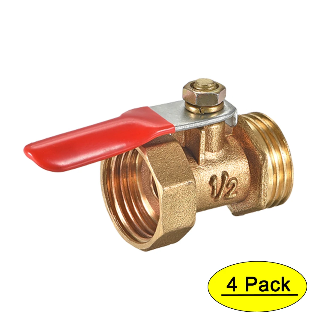 

uxcell Brass Air Ball Valve Shut Off Switch G1/2 Male to Female Pipe Coupler 4Pcs