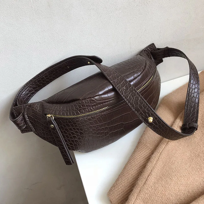 Red Waist pack Новая поясная сумка, женская кожаная поясная сумка, набедренные сумки, крокодиловые вены, Сумка с бананом, на молнии, поясная сумка, уличная сумка с почками, сумки на плечо - Цвет: Red Waist pack