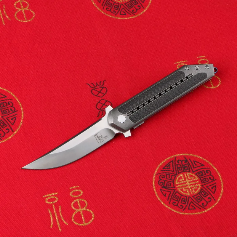 A LOVOCOO складной нож S35VN лезвие CF+ титановая ручка карманный Открытый выживания Кемпинг Охота tcatical фрукты Ножи EDC инструменты - Цвет: A