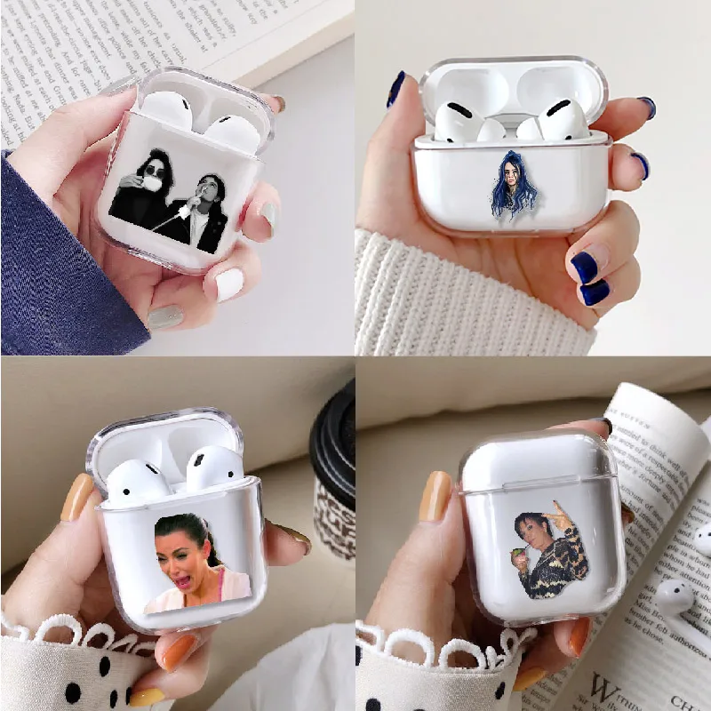 Чехол для наушников Pop Star Apple iPhone футляр зарядки AirPods Pro жесткий прозрачный