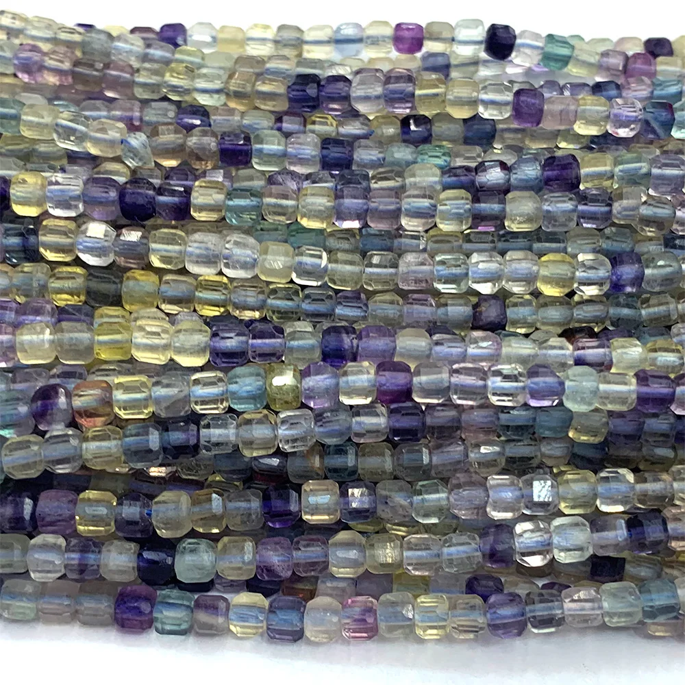 

Veemake Fluorite Natural Stones Charms Gemstones Necklace Bracelets Earrings Edge Cube Faceted Beads For Jewelry Making 07187