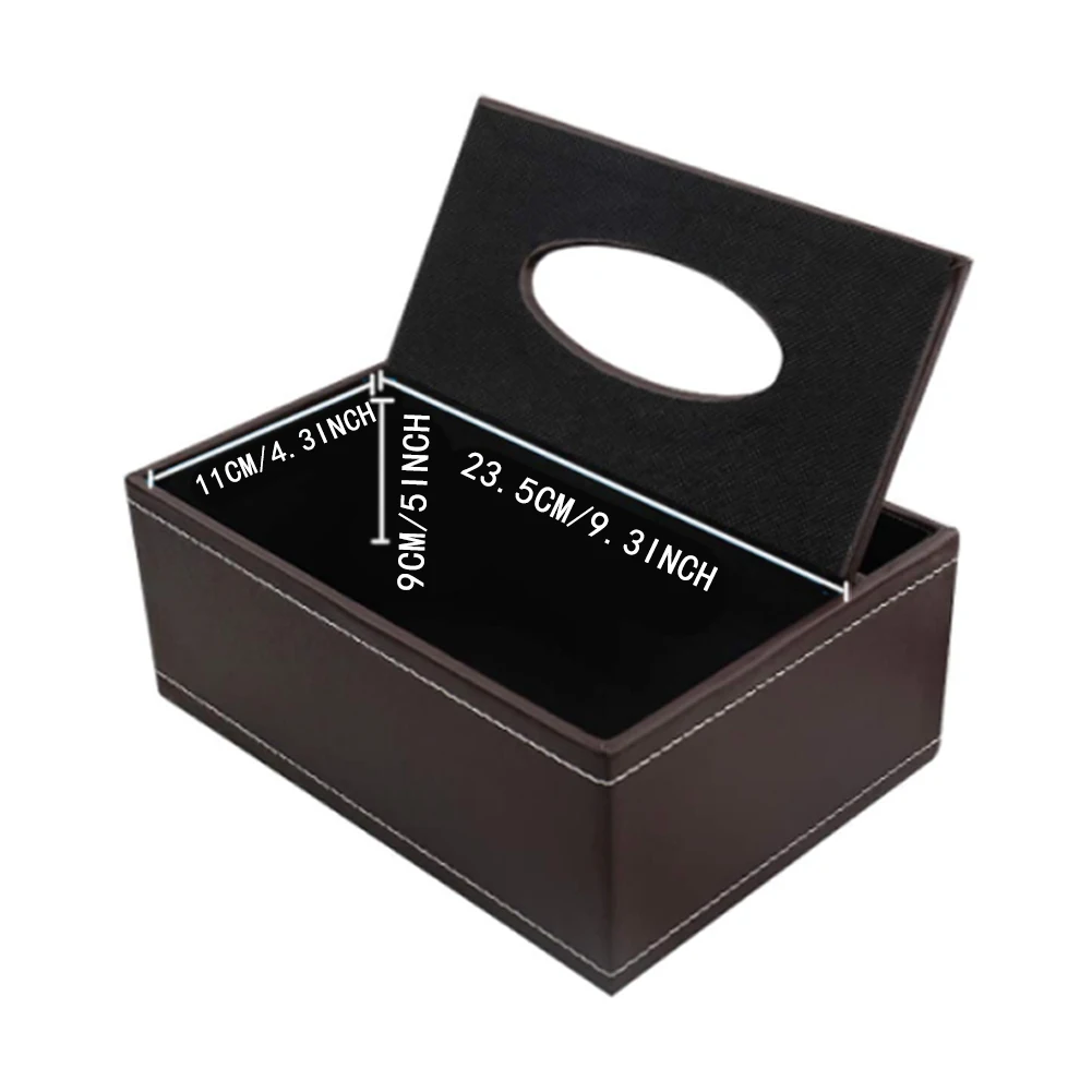

Remote Control Tissue Box Multifunctional PU Leather Pen Pencil Tissue Holder Rectangular Brown Multifunctional Tissue Box