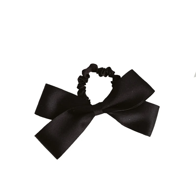 

Retro Simple Big Bow Black Hair Rope Internet Celebrity Ins Hair Rope Female Thick Tie Horsetail Headwear Rubber Band Hair Ring