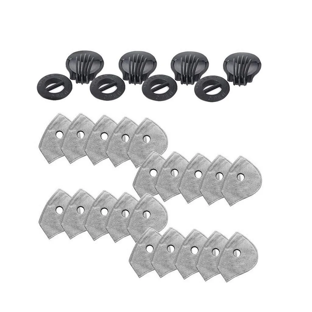 

In Stock Facemask Cycling Dust With 20 Filters 8 Exhaust Half Face Reusable Sport Bike Mascarillas Toiletry Kits Face Mask