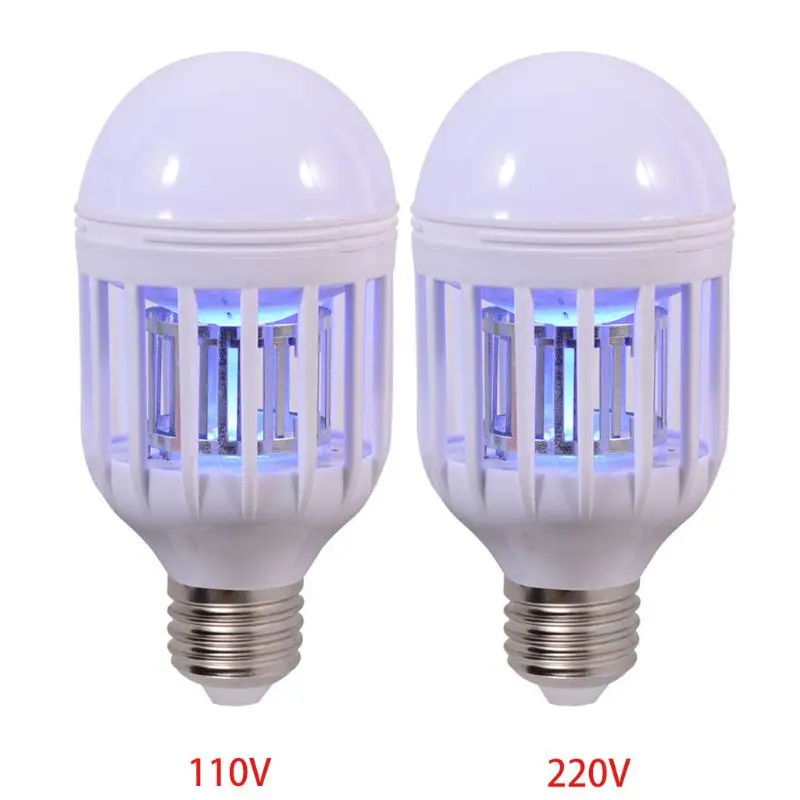 Электромухобойка Светильник лампы 2 в 1 убийц мух E27 светодиодные электронные