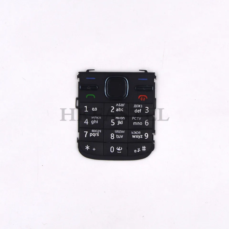 Hkfatel, новинка, высокое качество, для Nokia C5, C5-00, корпус для мобильного телефона, английский или клавиатура с русским шрифтом, чехол, клавиатура, чехол - Цвет: Black Russian keypad