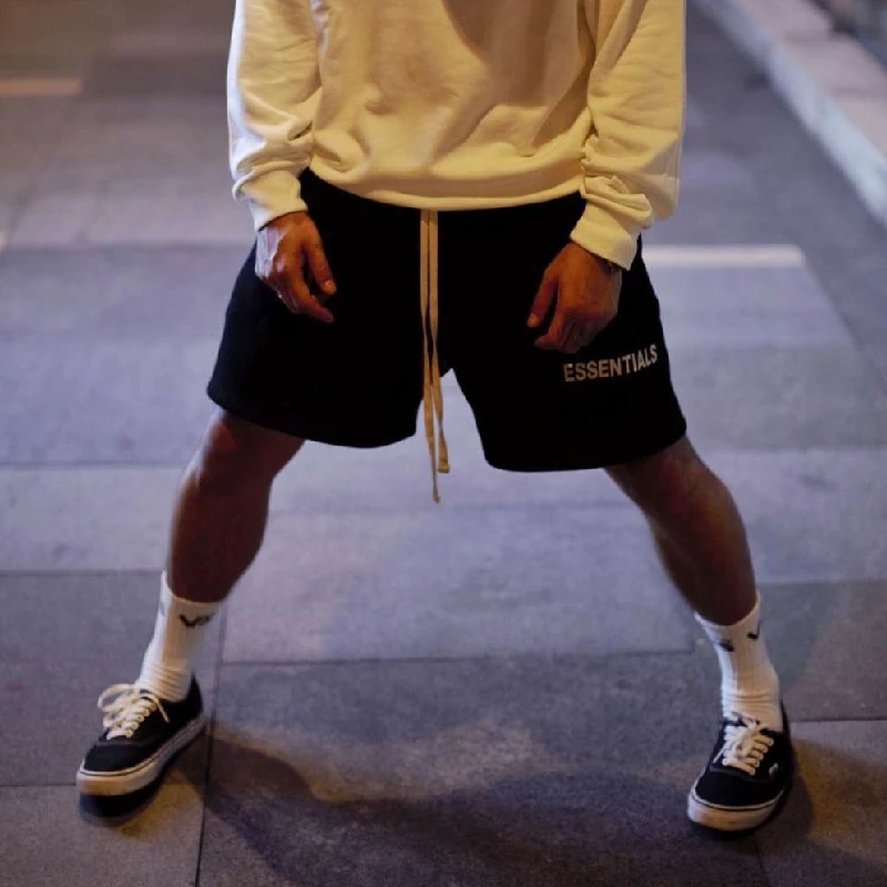 

2021 men's cotton fashion Essentials sports shorts brand high street trend lace-up pants jogging hot style loose five-cent pants