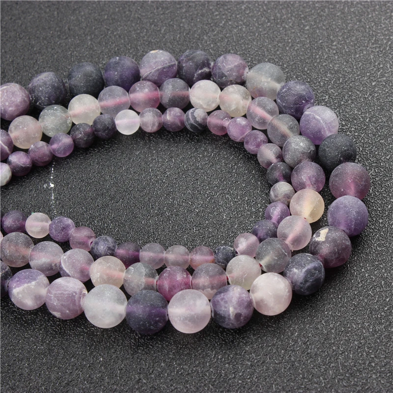 

Frosted Amethyst Round Beads Loose Beads For MakingJewelry DIY Bracelet Necklace 4/6/8/10/12 / mm