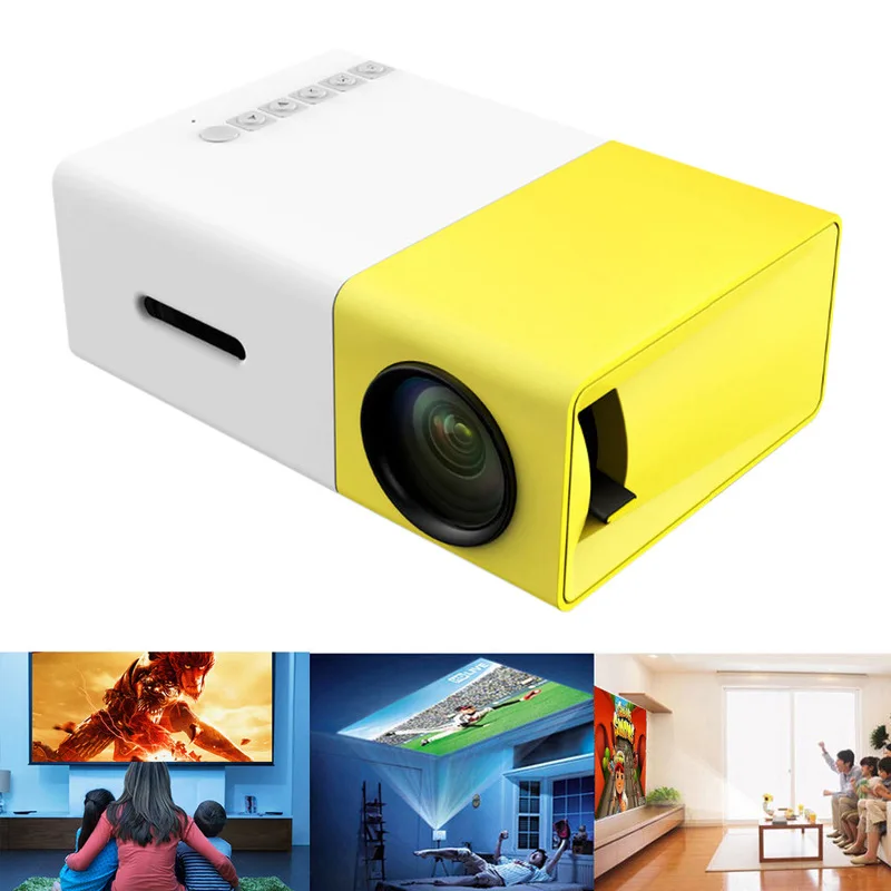 YG300 мини светодиодный проектор 480x272 Пиксели поддерживает 1080P HDMI USB аудио медиа