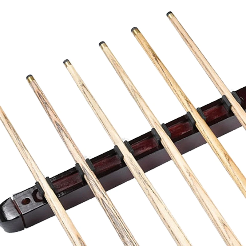 Billiard Pool Snooker Table Wall Mount Hanging Professional 6 Cue Sticks Solid Wood Rack Holder | Спорт и развлечения