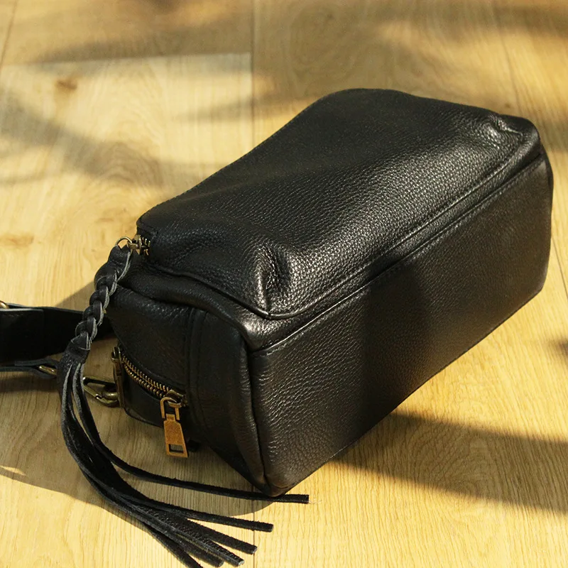

2020 New Women's Crossbody Fashion All-match One-shoulder Multi-layer Imported First Layer Cowhide Handbag