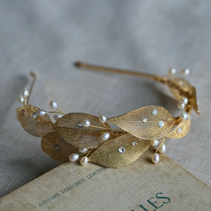 Пресноводного жемчуга и кристаллы для свадьбы детский ободок Тиара сусальное