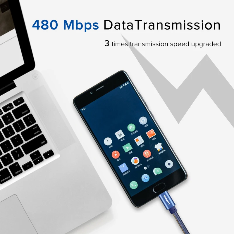 EECPT 3A кабель Micro USB для передачи данных Быстрая зарядка Microusb телефон зарядное