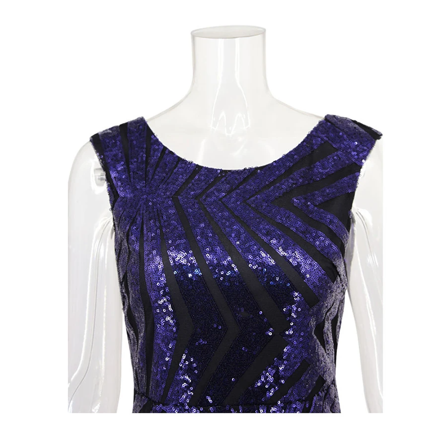 Голубое коктейльное платье Skyyue без рукавов с блестками модель 2019 года | Свадьбы и