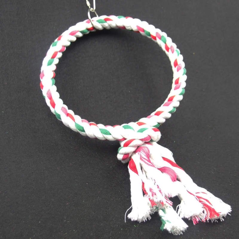 Высокое качество Pet Bird игрушки хлопковая веревка круглое кольцо для скалолазания