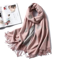 thickened thermal scarf women 2022 new simple pure shawls wraps fashion tassels cashmere scarves winter pashmina femme echarpe