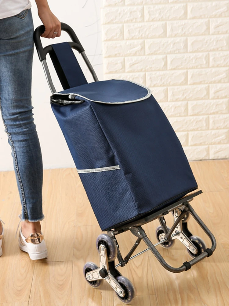 

LISM Reusable Trolley Shopping Bag Foldable Utility Cart Wheels for Women Travelling Vacation Camping Beach Play Picnic Laundry