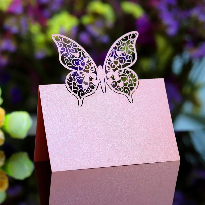 Новинка 100 шт. лазерная пустотелая бабочка карта для сиденья любовь чашка