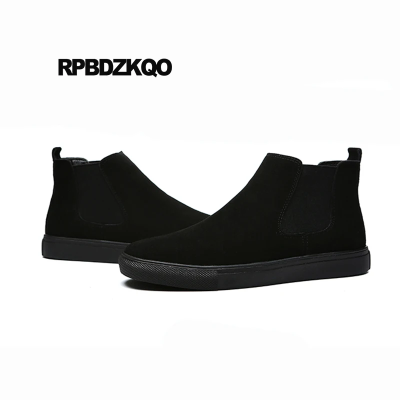 челси высокий верх полнозернистая кожа черный кроссовки батильоны осень ботинки
