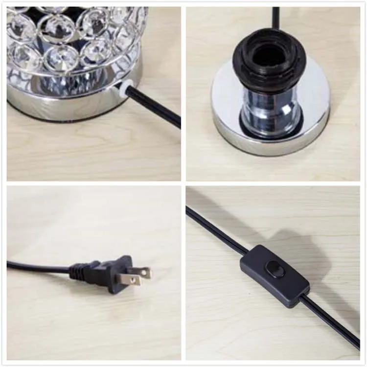 2020 TUDA Серебристая Хрустальная настольная лампа для спальни прикроватные лампы