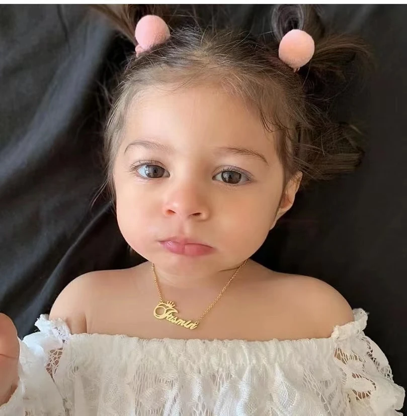 Ожерелье с именем на заказ Золотое колье из нержавеющей стали подвеска ожерелье