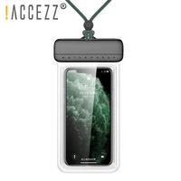 accezz ipx8 mobile phone waterproof phone case outdoor beach vacation swimming bag membrane 30m underwater diving phone pouch