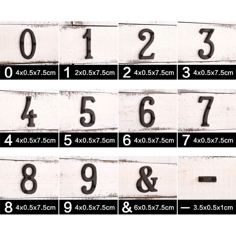 Металлические Цифры Чугунное украшение Настенная плита для кафе сделай сам