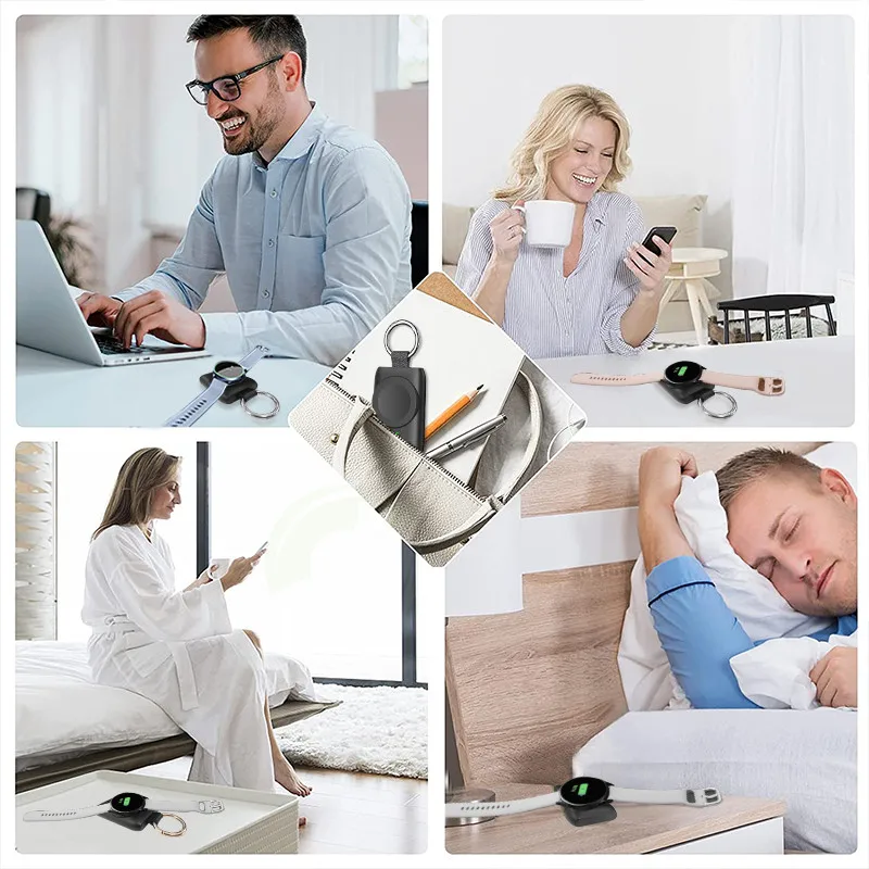 portable wireless charger for galaxy watch 4 magnetic power bank 1400mah usb c keychain watch charger for galaxy watch3active 2 free global shipping