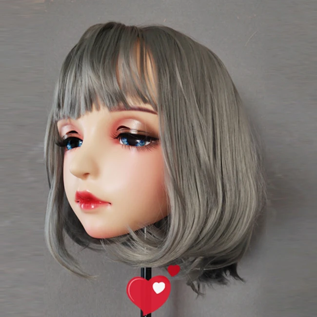 Mo-02) Женская милая девушка Смола половина головы кигуруми BJD глаза кроссдресс в стиле японского аниме маска Лолиты с глазами и париком