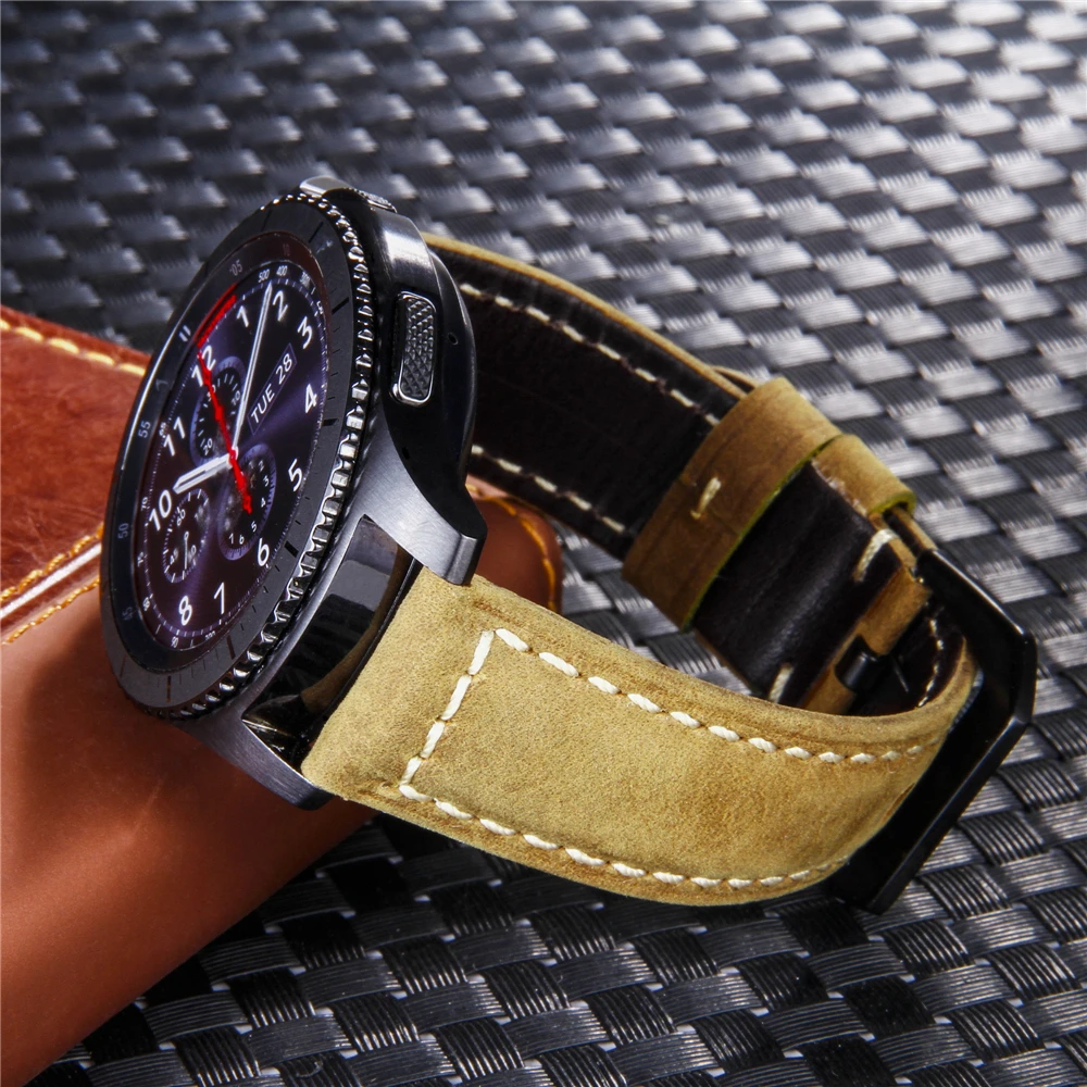 22 мм ремешок для часов Galaxy Watch 46 мм кожаный быстросъемный ремешок браслет для huawei Watch GT Amazfit GTR 47 мм Шестерня S3 ремни